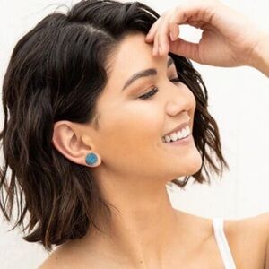 NWT Plunder Briella Druzy Studs Teal